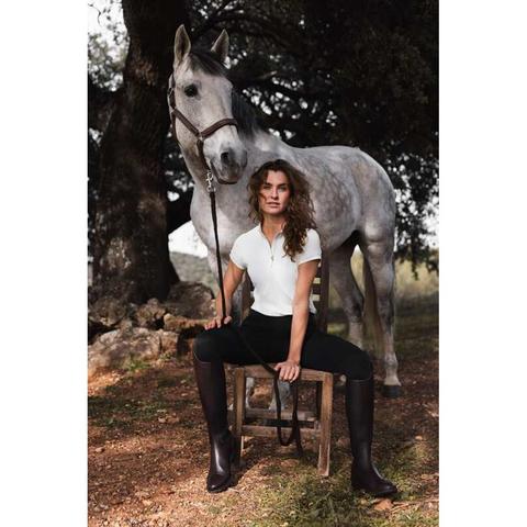 Legginsy damskie Horze Sophia z pełnym lejem silikonowym granatowe