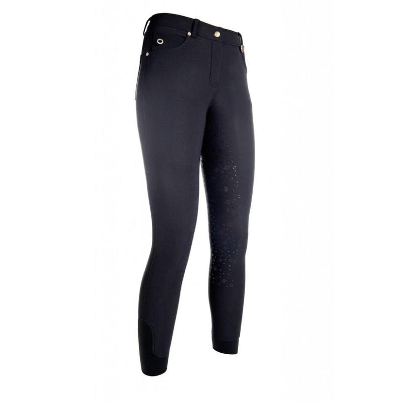 Bryczesy damskie HKM LG Basic Silikon czarne