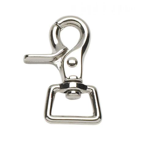 Karabińczyk szczypcowy Busse z kwadratowym oczkiem srebrny