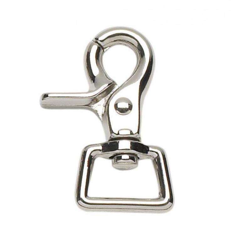 Karabińczyk szczypcowy Busse z kwadratowym oczkiem srebrny