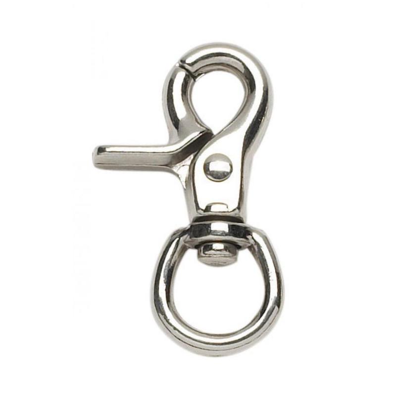 Karabińczyk szczypcowy Busse z okrągłym oczkiem srebrny