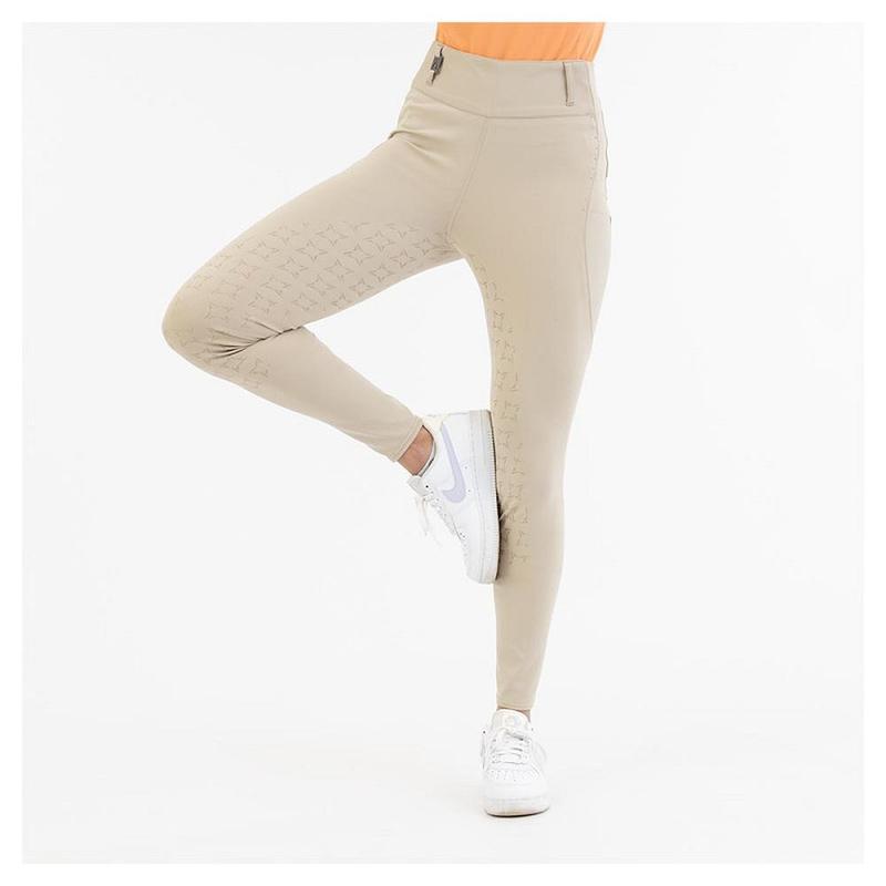 Legginsy damskie Anky Circling z silikonowym lejem beżowe