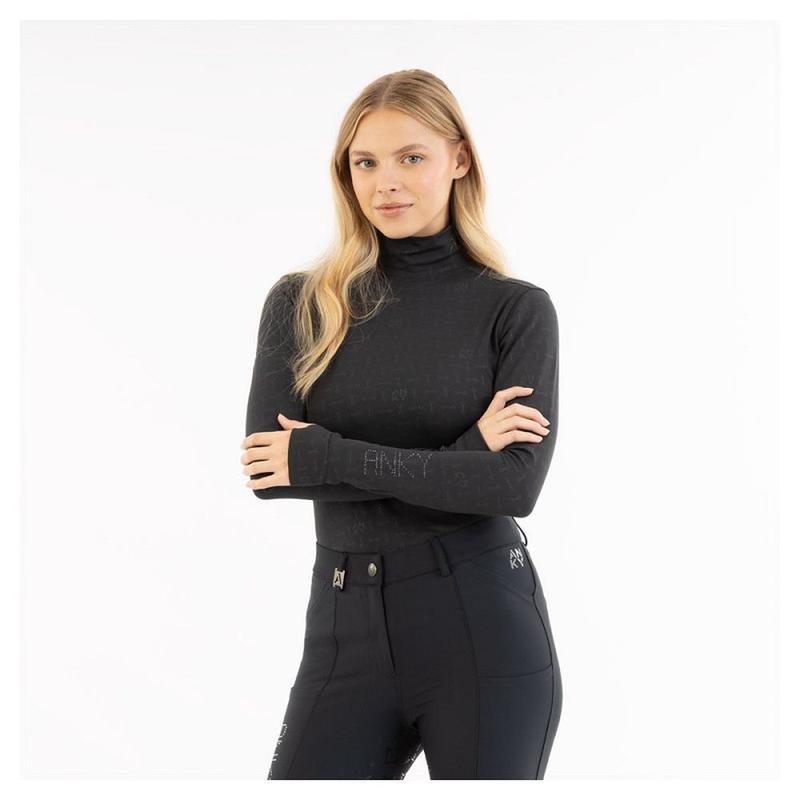 Golf damski techniczny Anky Mockneck czarny