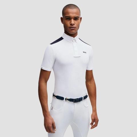 Bryczesy męskie Boss Equestrian lej kolanowy James White, białe