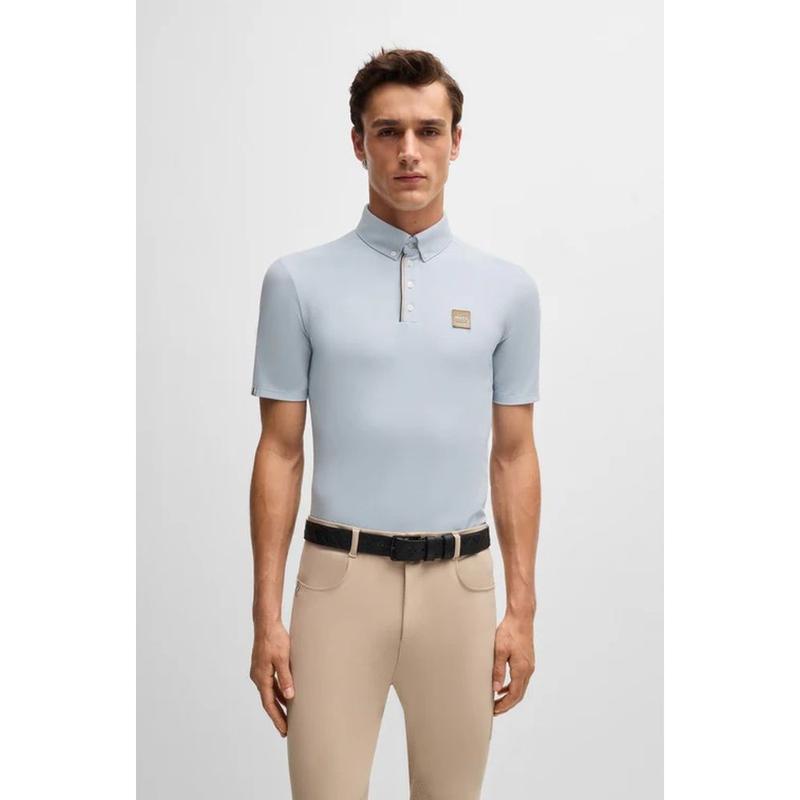 Koszulka polo męska Boss Equestrian Matt Light blue, jasnoniebieski