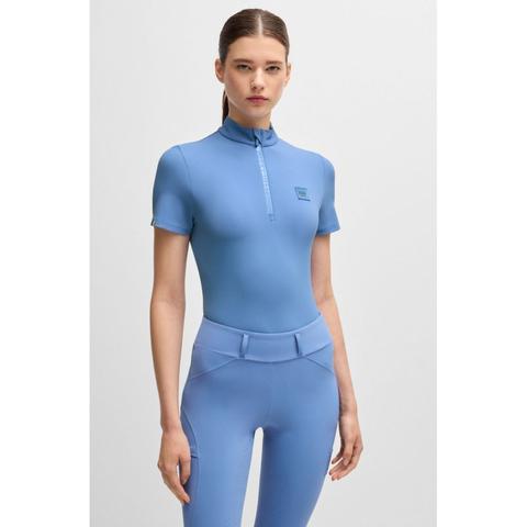 Koszulka treningowa Boss Equestrian Maira Stripes Riviera, niebieska