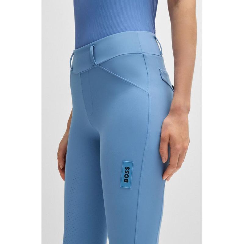 Legginsy damskie Boss Equestrian Hybrid Full Grip Riviera, niebieskie