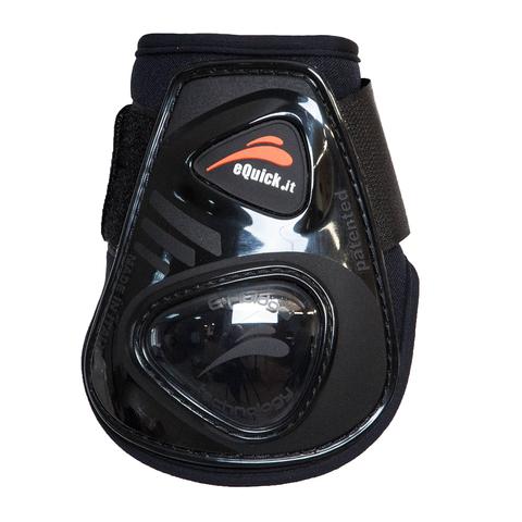 Ochraniacze eQuick eShock FluidGel Legend Velcro tył czarne z czarnym żelem