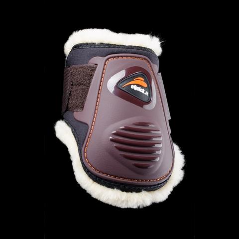 Ochraniacze z futerkiem eQuick eLight Fluffy Velcro tył brązowe