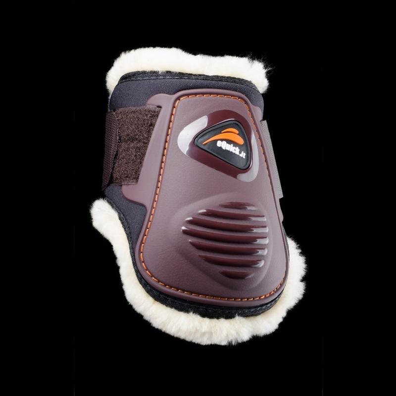 Ochraniacze z futerkiem eQuick eLight Fluffy Velcro tył brązowe