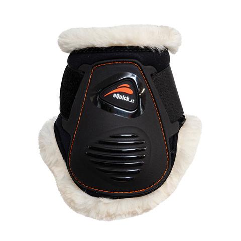 Ochraniacze z futerkiem eQuick eLight Fluffy Velcro tył czarne