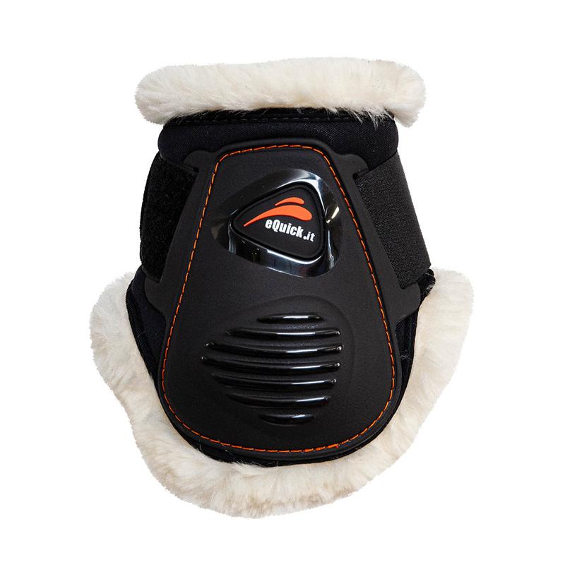 Ochraniacze z futerkiem eQuick eLight Fluffy Velcro tył czarne