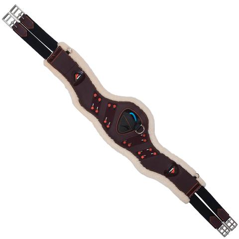 Popręg anatomiczny z futerkiem eQuick eSapphire Fluffy brązowy