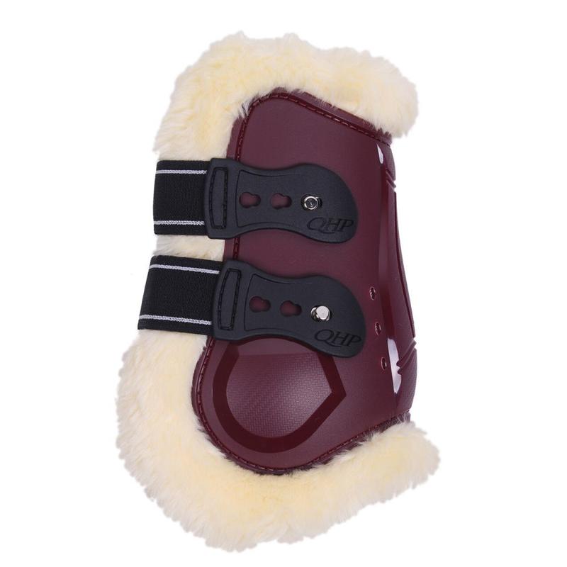 Ochraniacze z futerkiem QHP Ontario tył bordowe