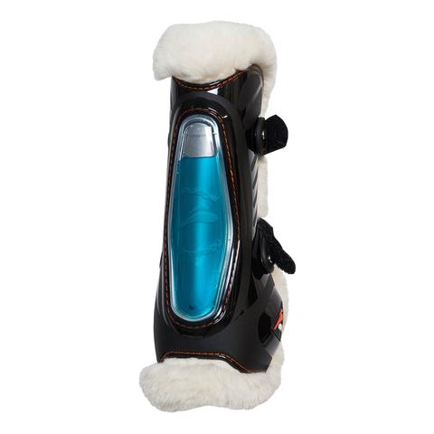 Ochraniacze z futerkiem eQuick eShock FluidGel Fluffy Velcro przód czarne