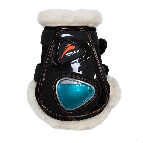 Ochraniacze z futerkiem eQuick eShock FluidGel Fluffy tył czarne