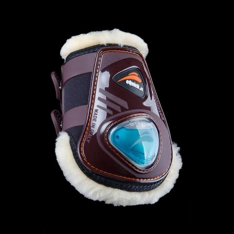 Ochraniacze z futerkiem eQuick eShock FluidGel Fluffy tył brązowe