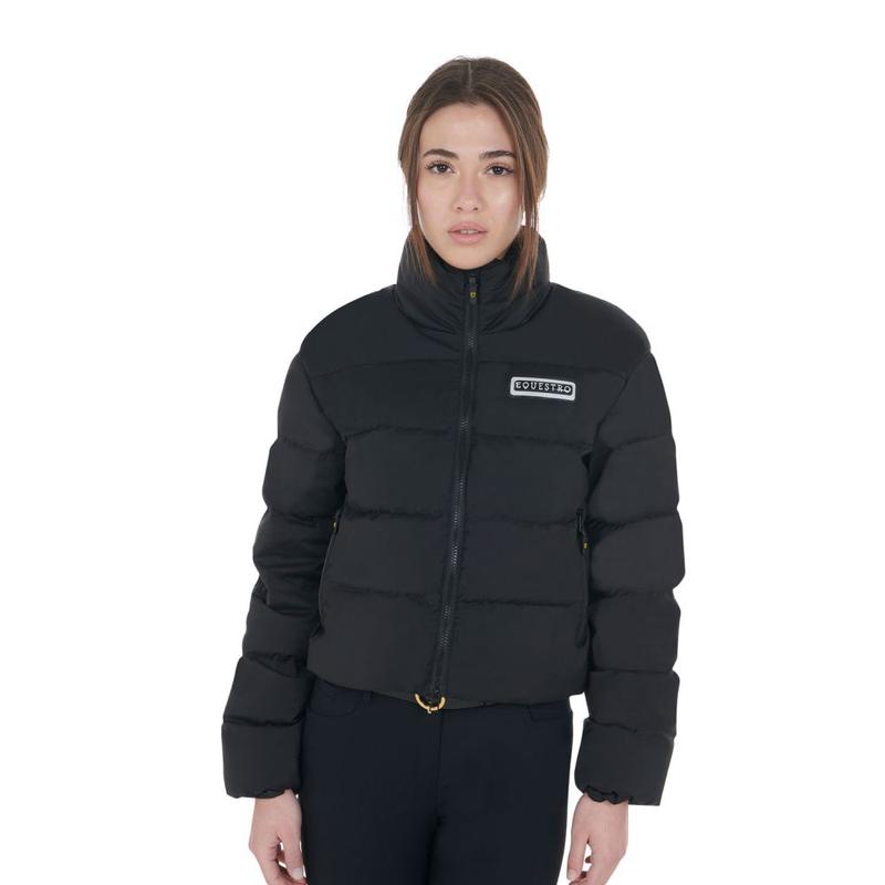 Kurtka pikowana damska Equestro Cropped czarna