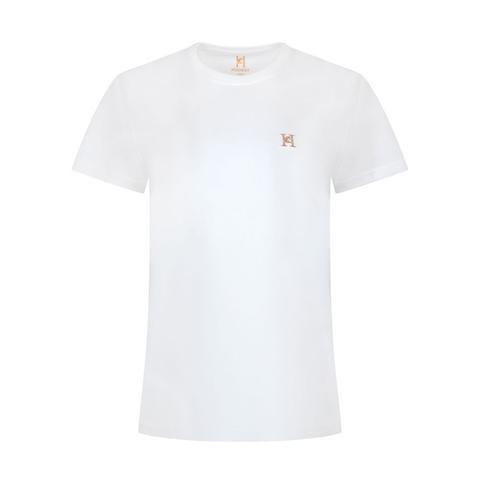 Koszulka damska Hoorsy z okrągłym dekoltem biała