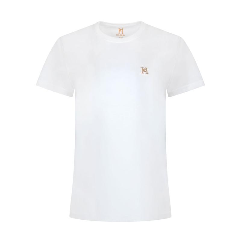 Koszulka damska Hoorsy z okrągłym dekoltem biała