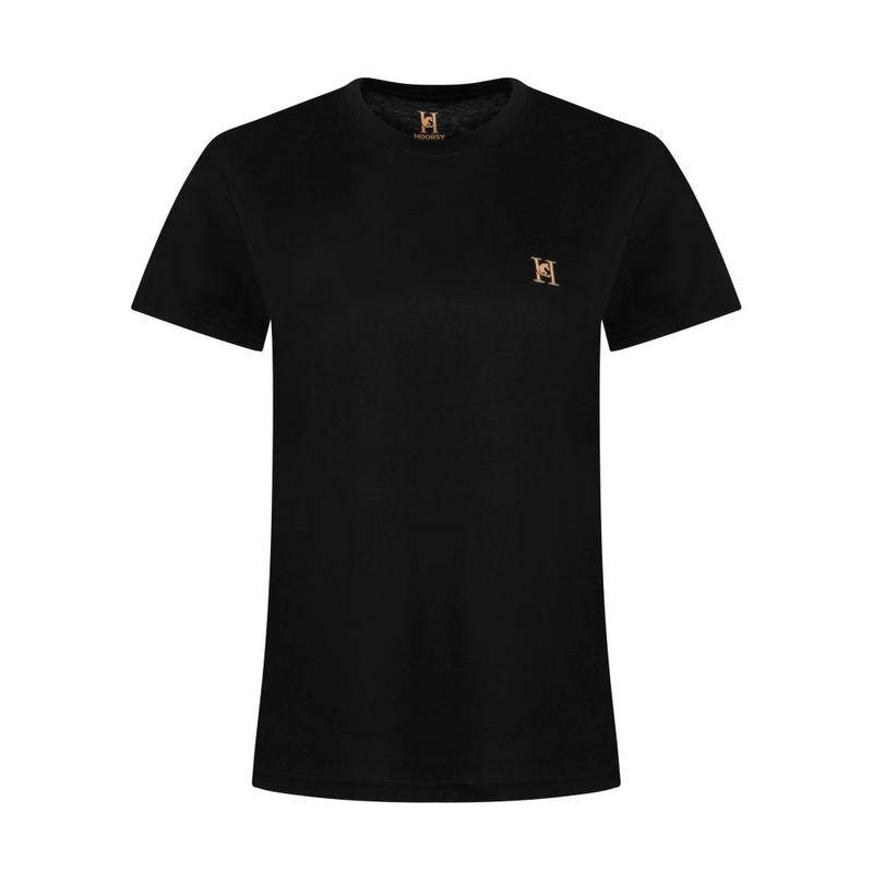 Koszulka damska Hoorsy z okrągłym dekoltem czarna