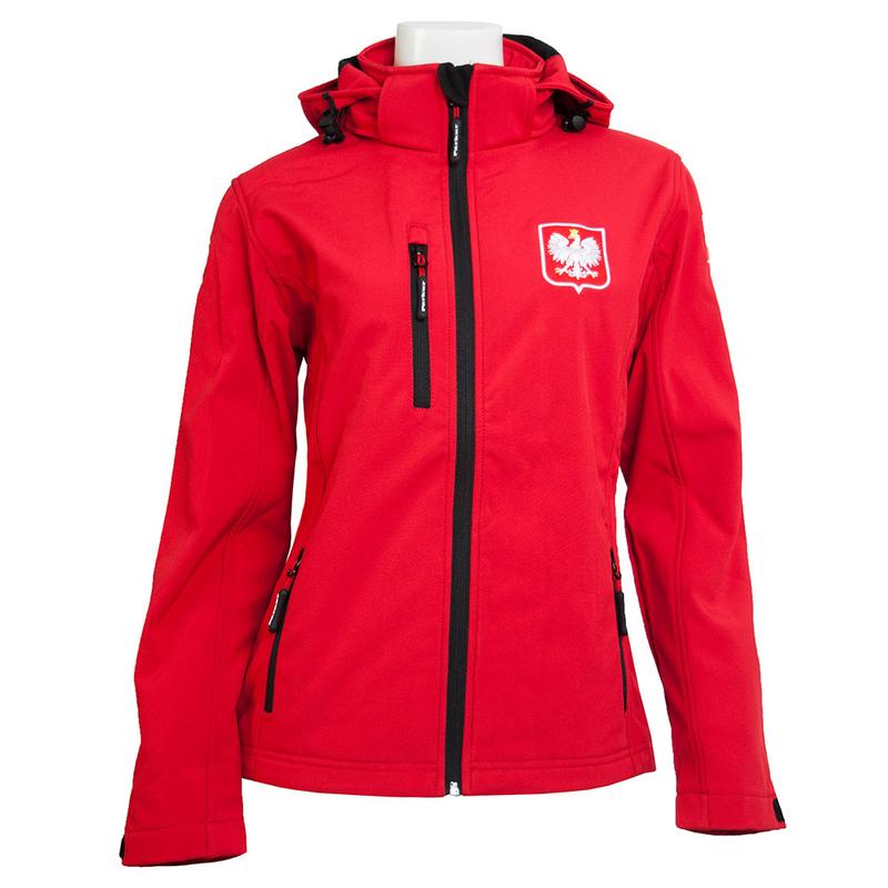 Kurtka kadrowa damska jesień/zima Polish Equestrian Team Softshell czerwona