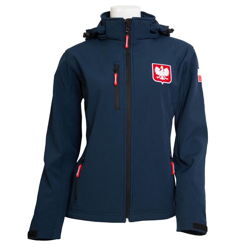 Kurtka kadrowa damska jesień/zima Polish Equestrian Team Softshell granatowa