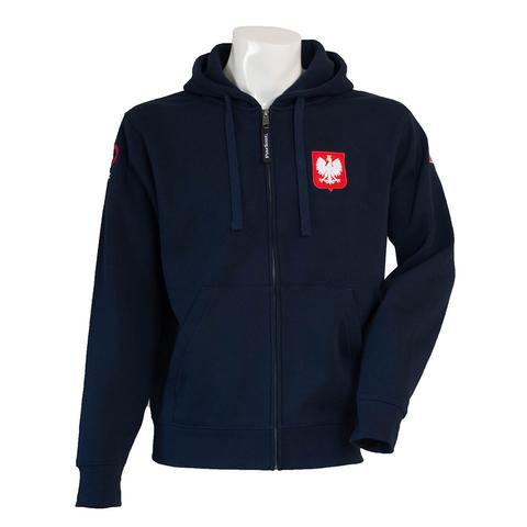 Bluza kadrowa męska Polish Equestrian Team z kapturem granatowa