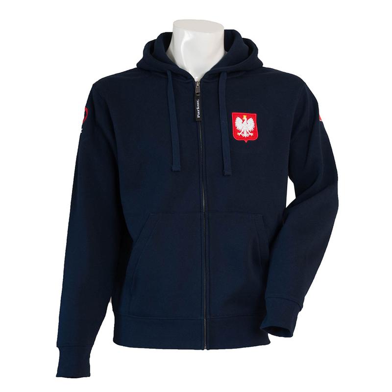 Bluza kadrowa męska Polish Equestrian Team z kapturem granatowa