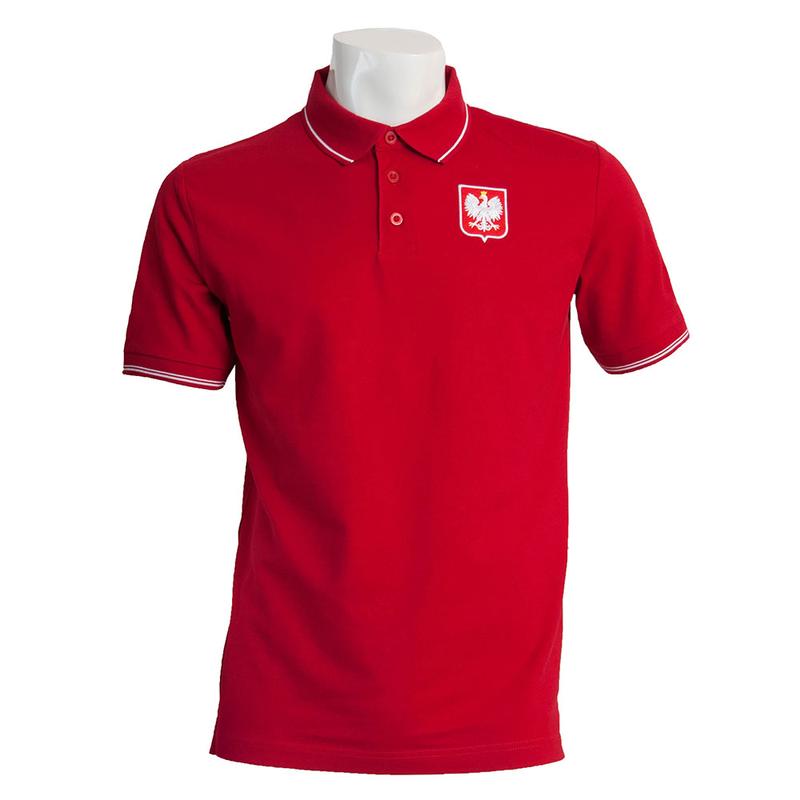 Koszulka kadrowa męska Polo Polish Equestrian Team Premium czerwony