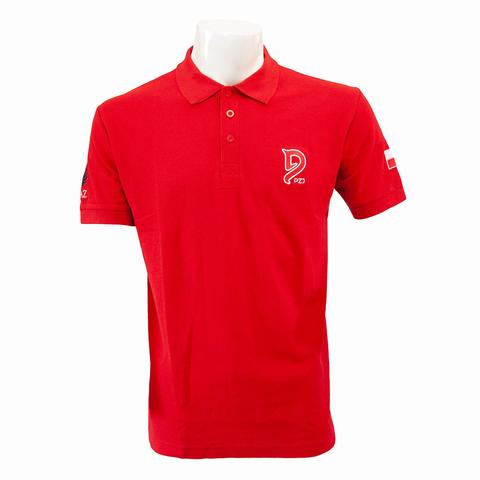 Koszulka kibica męska Polo Polish Equestrian Team Cotton czerwona
