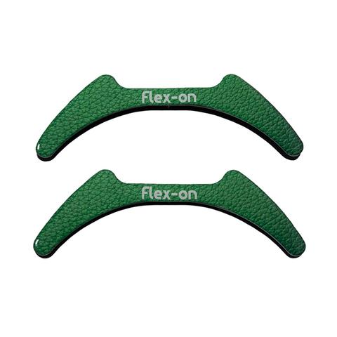 Wkładki magnetyczne do strzemion dorosłych Flex-on zielona skóra