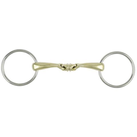Wędzidło zwykłe AmaHorse podwójnie łamane z łącznikiem z ruchomymi kółkami