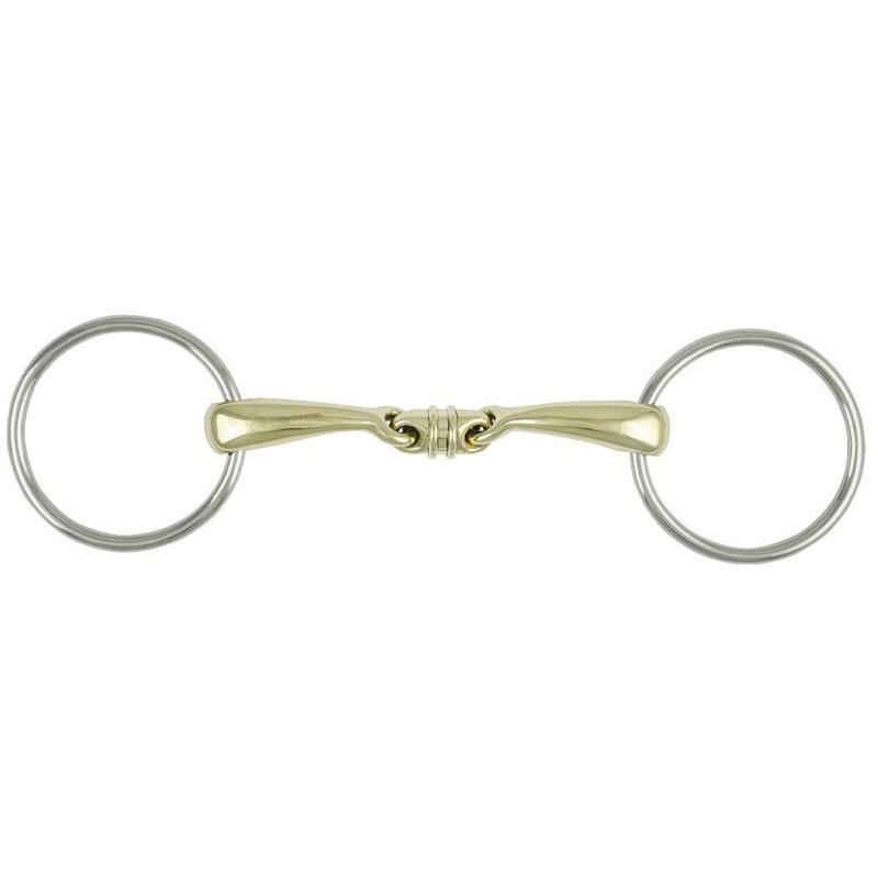 Wędzidło zwykłe AmaHorse podwójnie łamane z łącznikiem z ruchomymi kółkami
