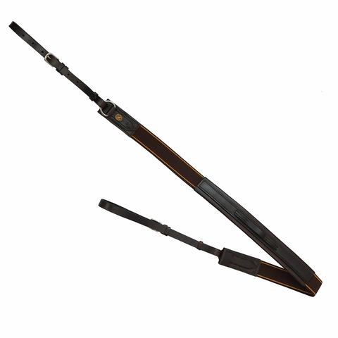 Napierśnik Parkur 2-punktowy skórzany z szeroką gumą brazowy