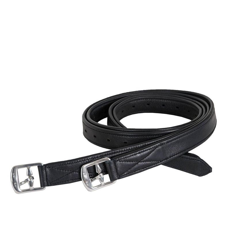 Puśliska skórzane Parkur 25mm przeszywane czarne