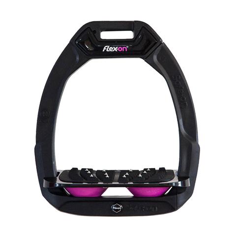 Strzemiona bezpieczne Flex-On z kolcami dorośli czarno-czarno-różowe