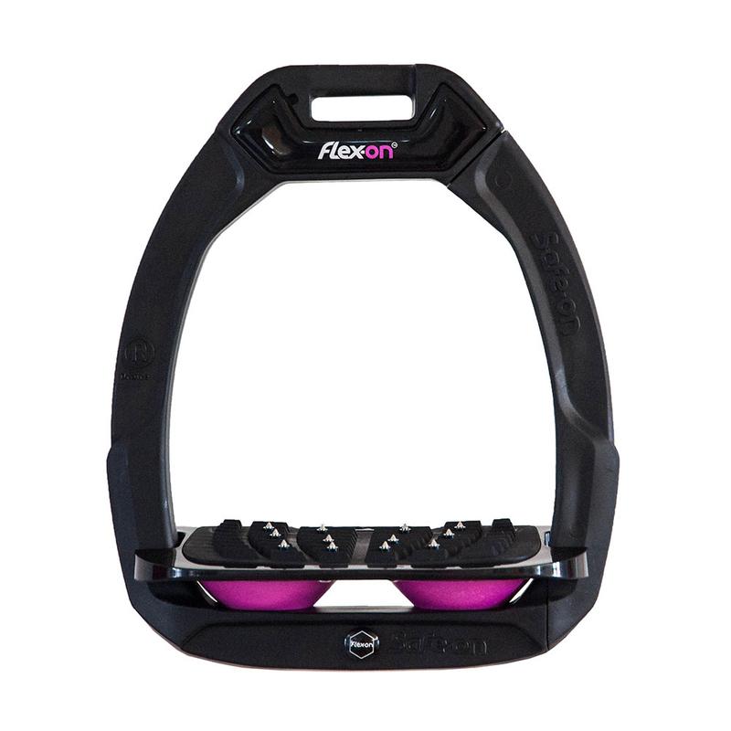 Strzemiona bezpieczne Flex-On z kolcami dorośli czarno-czarno-różowe