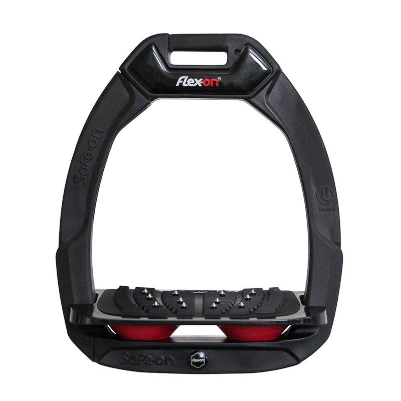 Strzemiona bezpieczne Flex-On z kolcami dorośli czarno-czarno-czerwone
