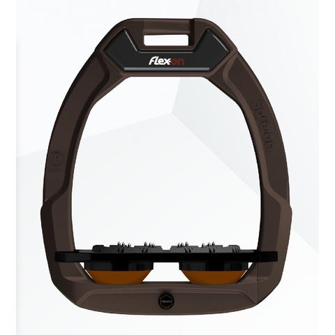 Strzemiona bezpieczne Flex-On z kolcami dorośli ciemnobrązowo-czarno-brązowe