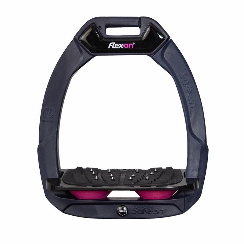 Strzemiona bezpieczne Flex-On z kolcami dorośli granatowo-czarno-różowe