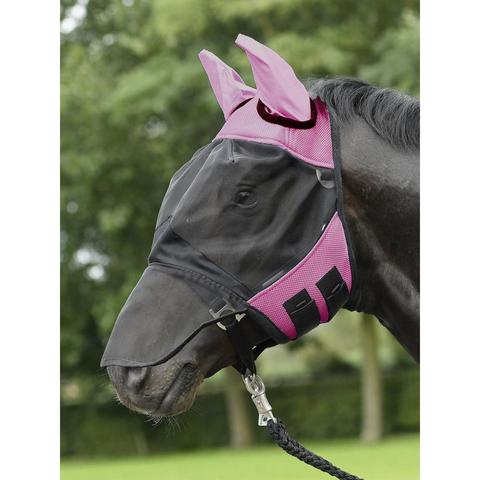 Maska siatkowa Busse Fly Cover Pro czarno-różowa