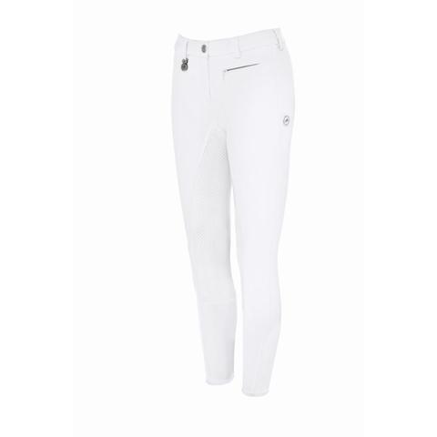 Bryczesy damskie Pikeur Lucinda Grip Full Patches White, białe