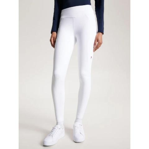 Legginsy damskie zimowe Tommy Hilfiger Equestrian Monaco Optic White, białe