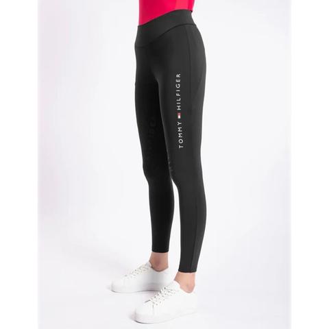 Legginsy damskie zimowe Tommy Hilfiger Equestrian Elmira Black, czarne 2025