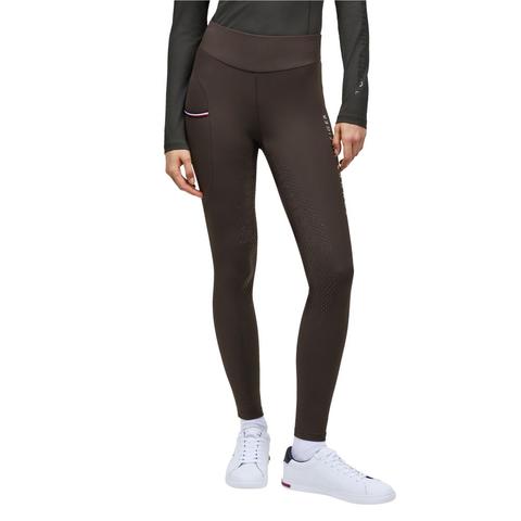 Legginsy damskie zimowe Tommy Hilfiger Equestrian Elmira Cacao, brązowe 2025