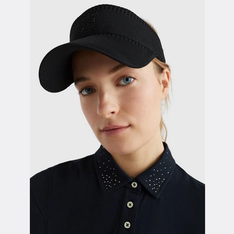 Daszek przeciwsłoneczny damski Tommy Hilfiger Equestrian Black, czarna