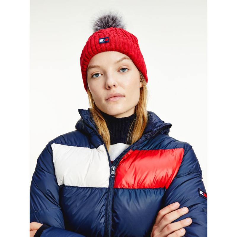 Czapka zimowa Tommy Hilfiger Equestrian Primary Red, czerwona