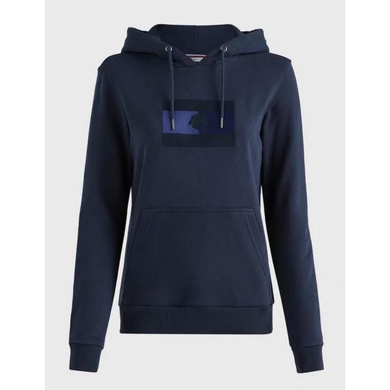 Bluza damska z kapturem Tommy Hilfiger Equestrian Logo Desert Sky, granatowa
