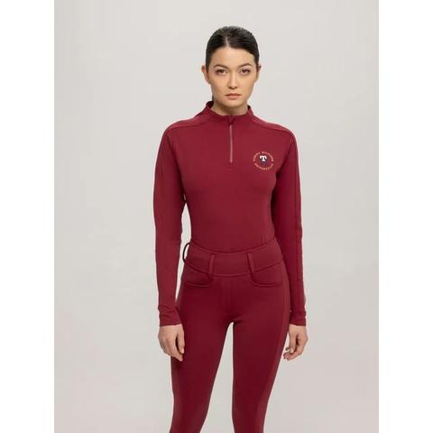 Bluzka damska techniczna Tommy Hilfiger Equestrian Arizona Top Rouge, bordowa